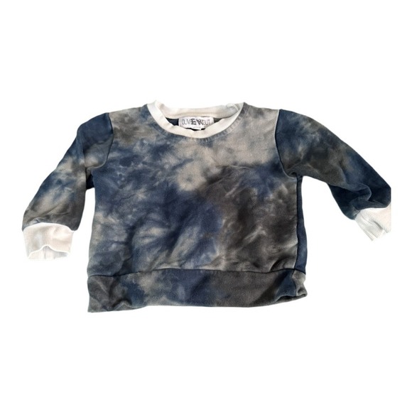 Scout Other - Olive + Scout Blue Black Tie Dye Crewbeck Sweater Baby Boy Size 18-24 Months